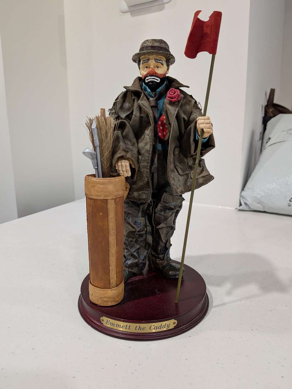 Vintage Emmett Kelly Emmett the Caddy Dave Grossman Clown Golf Figurine
